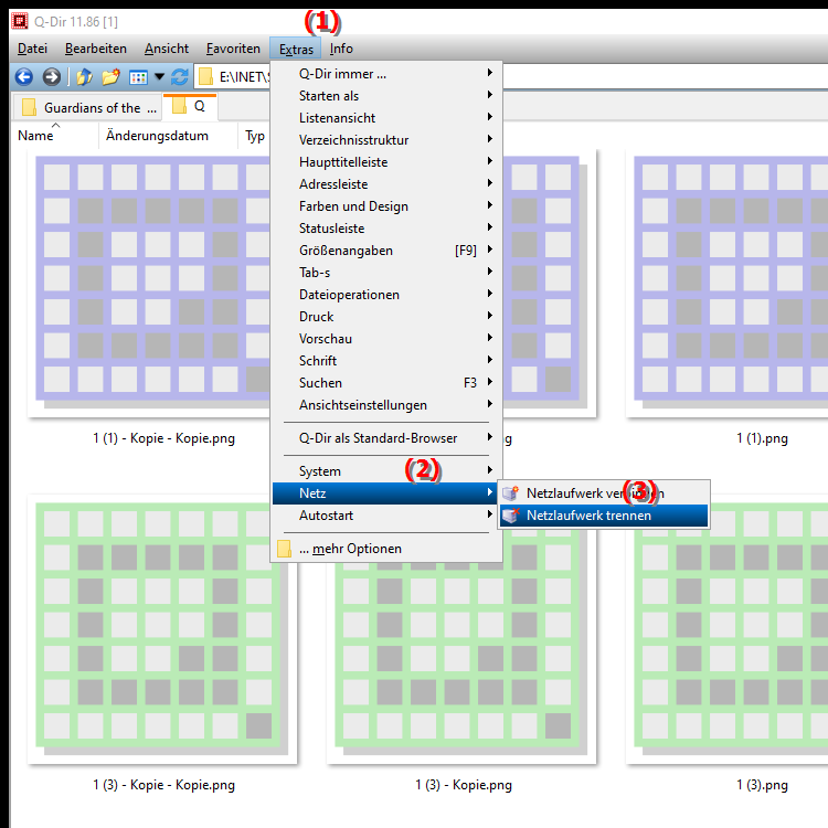 Wie trenne ich ein Netzlaufwerk im Quad Datei Explorer